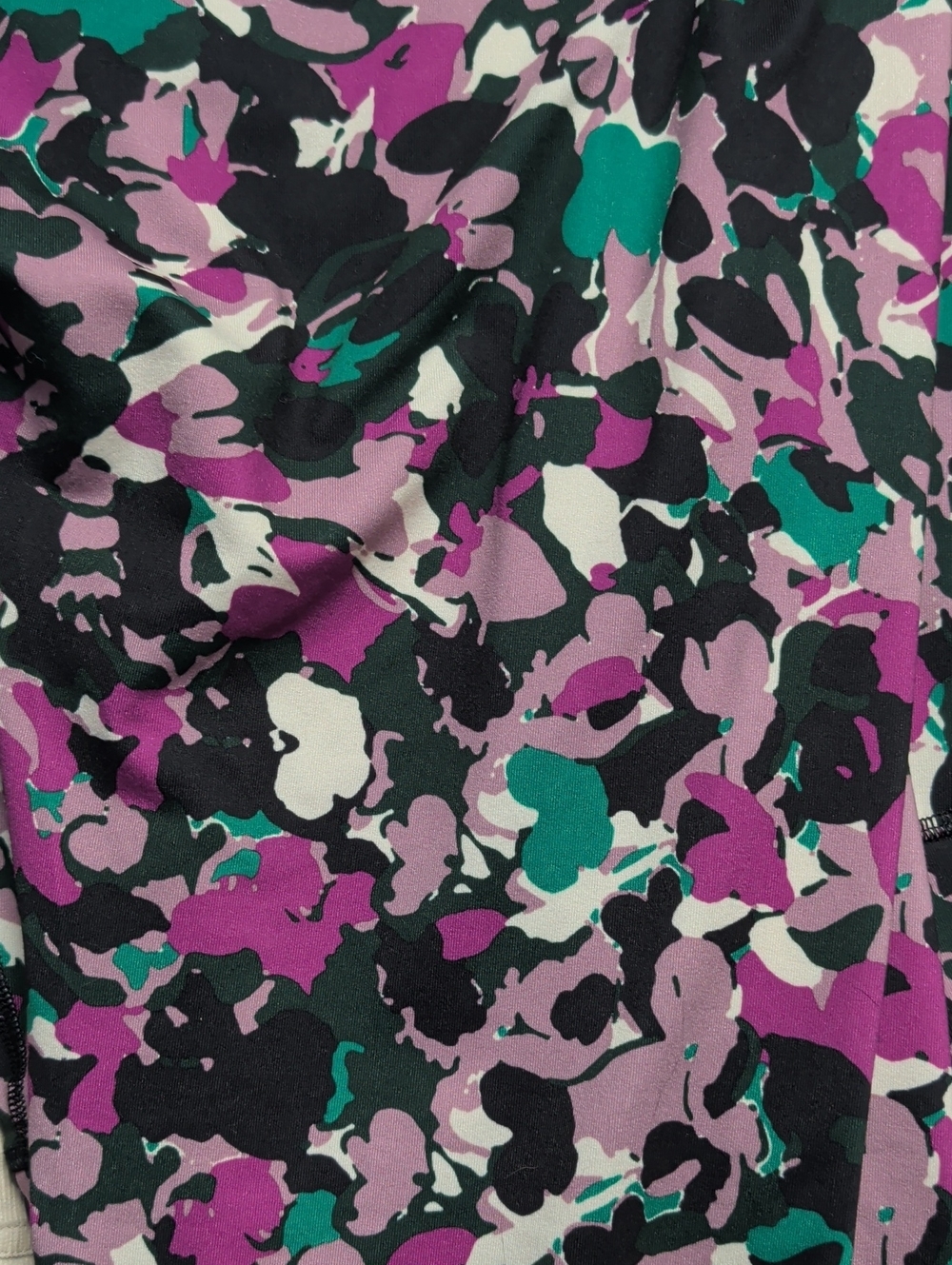 Old Navy Abstract Floral Athletic Leggings in Black, Purple & Teal
